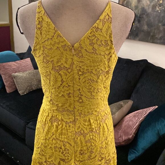 Dress the population Elegant Yellow Lace Maxi Dress, S - Picture 10 of 12